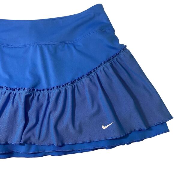 Nike Dri-FIT Blue Ruffle Tennis Skirt Women’s Medium - Picture 2 of 7